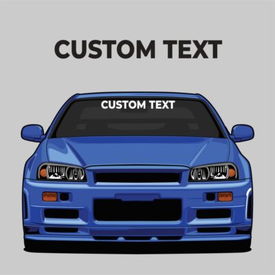 CUSTOM TEXT FRONT Up To 500mm Wide